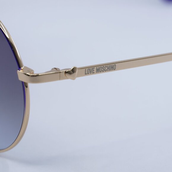 🕶️ New Moschino MOL037/S 0PJP GB Sunglasses - Gold/Blue Frame, Azure Lenses - Picture 6 of 10